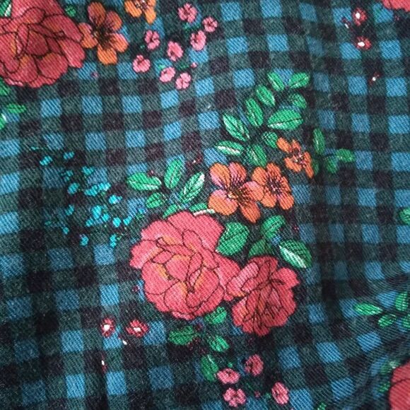 Matilda Jane Blue Gingham Floral Pattern Button Front Shirt Dress Women's Small - Picture 6 of 12